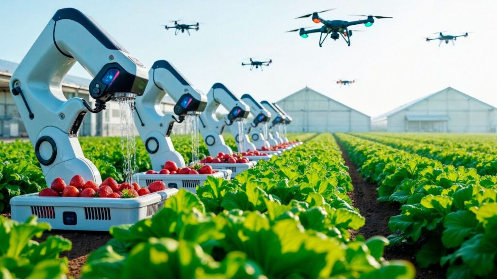 The Rise of Farming Technology in Small-Scale and Weekend Farming AI robots and drones using advanced farming technology in agriculture